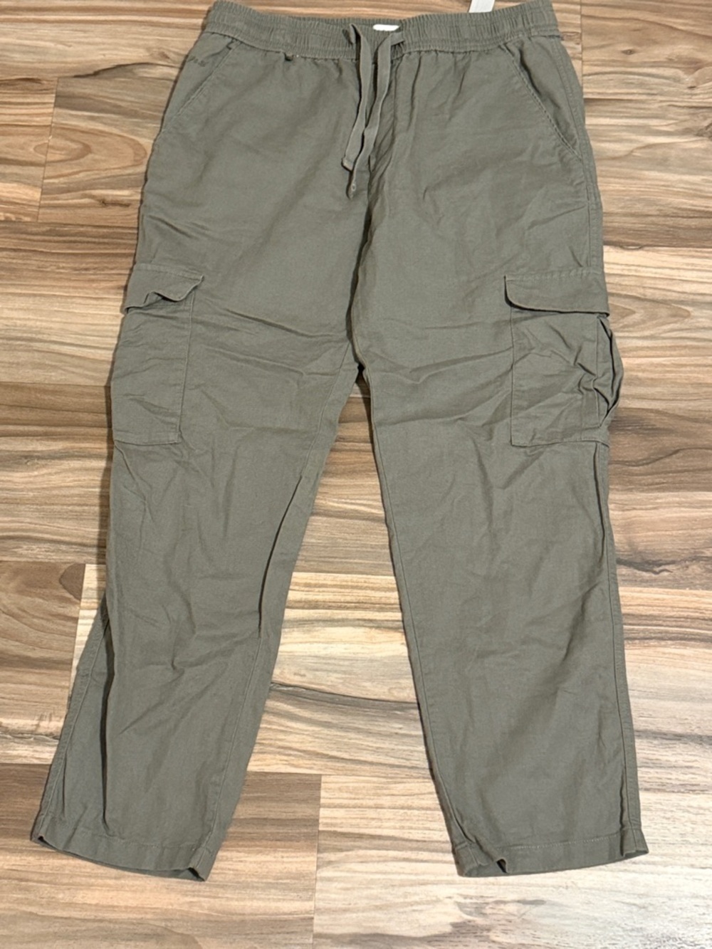Porter & Ash Pants Men’s M Olive Green Linen Blend Cargo Drawstring Casual Beach